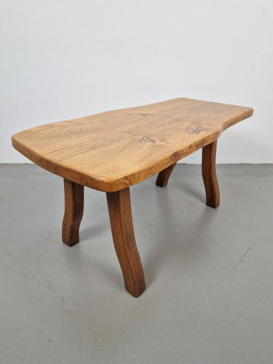 Vintage Brutalist Oak Tree Trunk Side Table, Spain, 1960s
