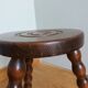 Turned wood tripod stool
