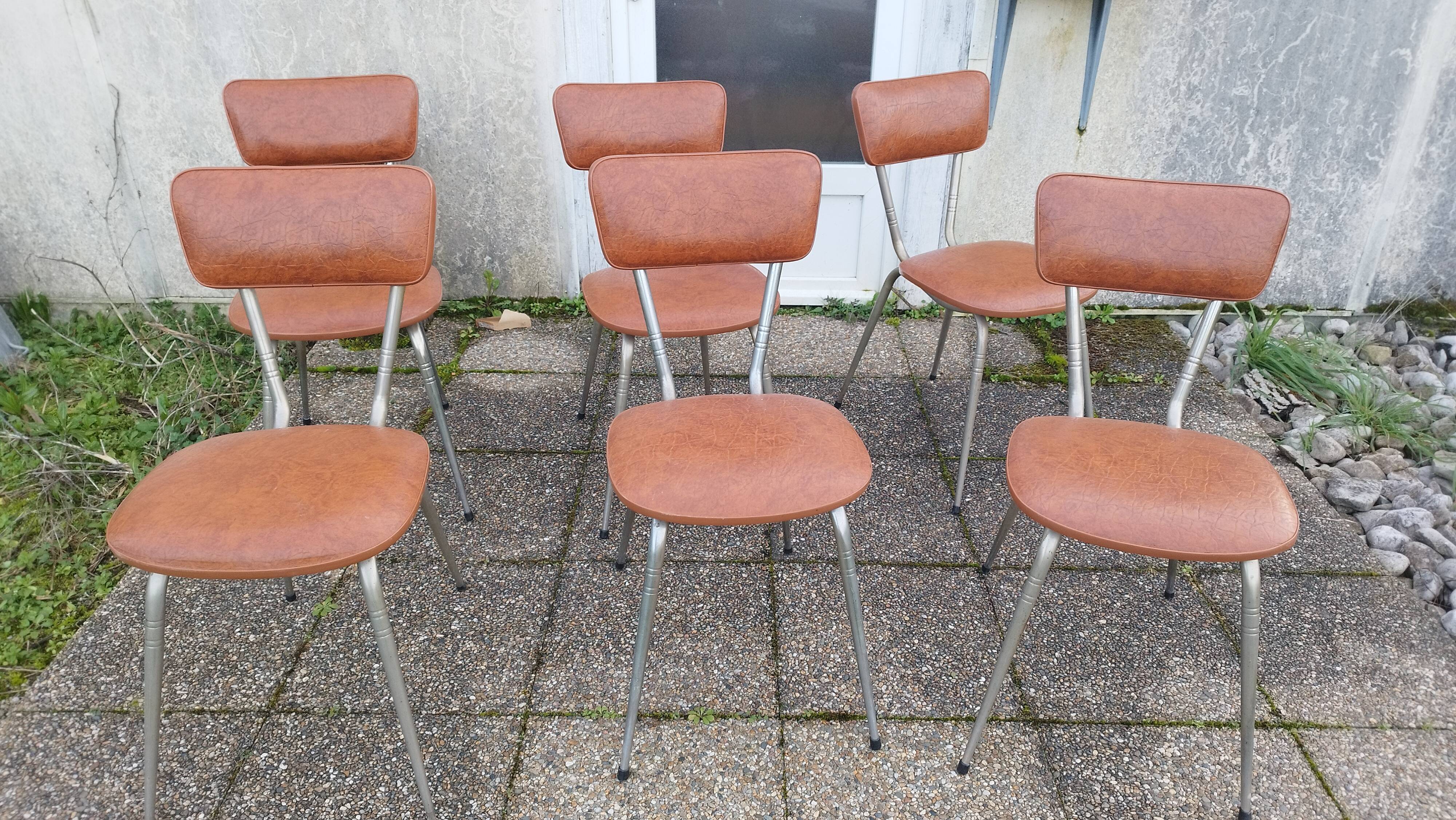6 vintage skai chairs from the 1960s