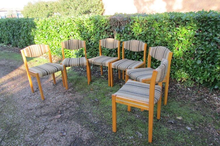 Set of 6 Scandinavian chairs from the 60s