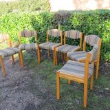 Set of 6 Scandinavian chairs from the 60s