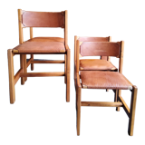 Chairs Maison Regain solid elm structure, leather seat and back