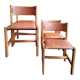Chairs Maison Regain solid elm structure, leather seat and back