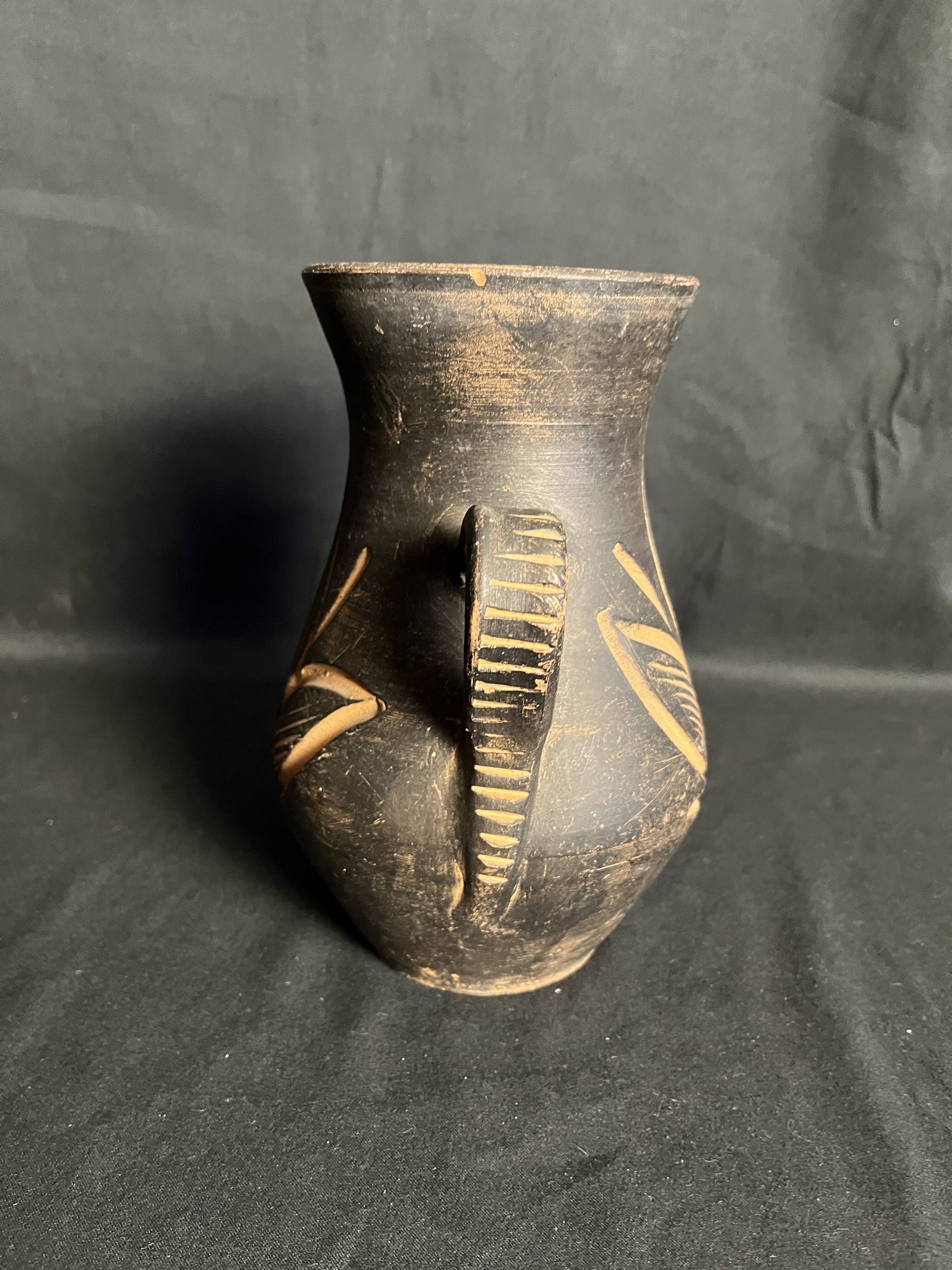 Vintage, brown terracotta vase circa 1970