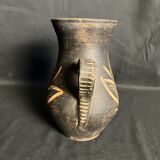 Vintage, brown terracotta vase circa 1970