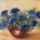 Pair of small paintings, bouquet of flowers