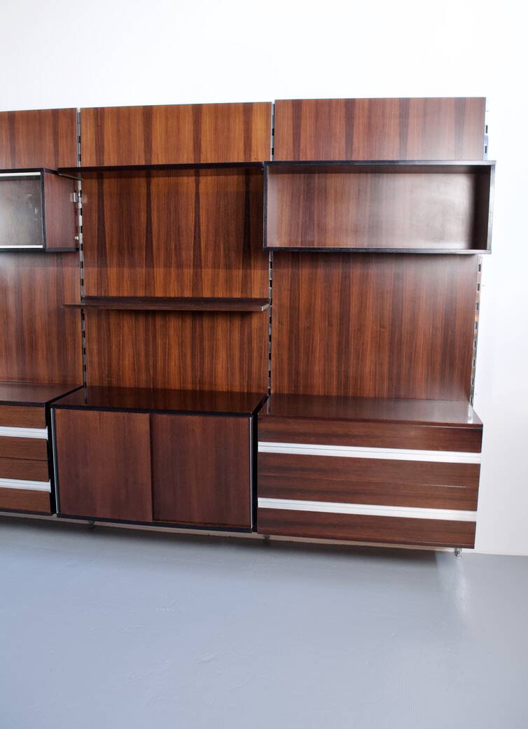MODULAR SHELF ROSEWOOD ICO PARISI 1960s MIM ROMA PUBLISHER