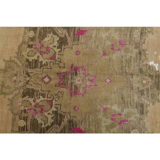 1970s Vintage Turkish Hand-Knotted Wool Cotton Orange Runner Rug 197x613