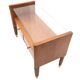 Vintage walnut nightstand with a glass top and brass details, Italy
