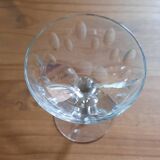 Val st lambert, 6 crystal cups, nestor almond cut.