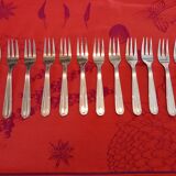 Box of 12 small dessert forks, Devouge Dupont silverware.