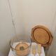 Wooden and glass cake display
