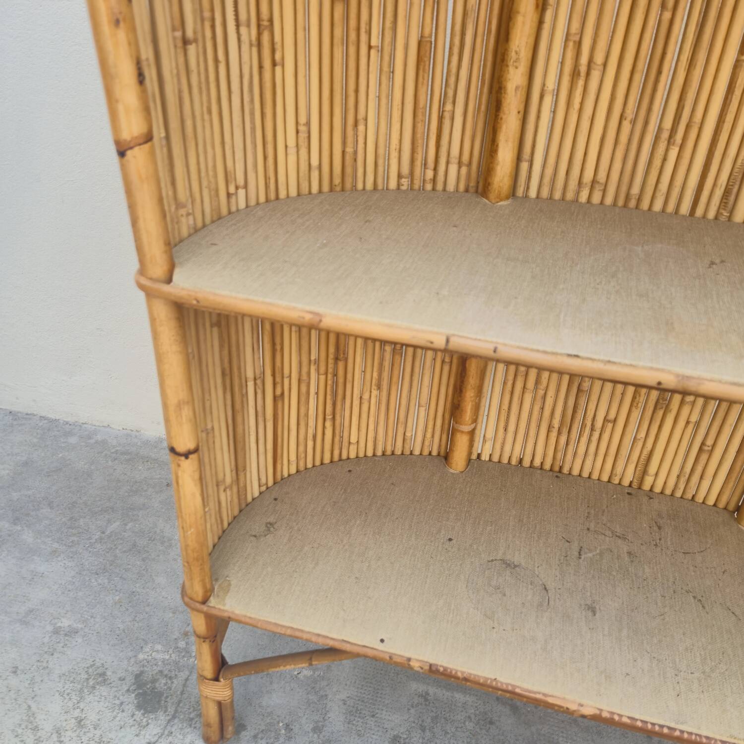 Vintage rattan bamboo bar 1950s