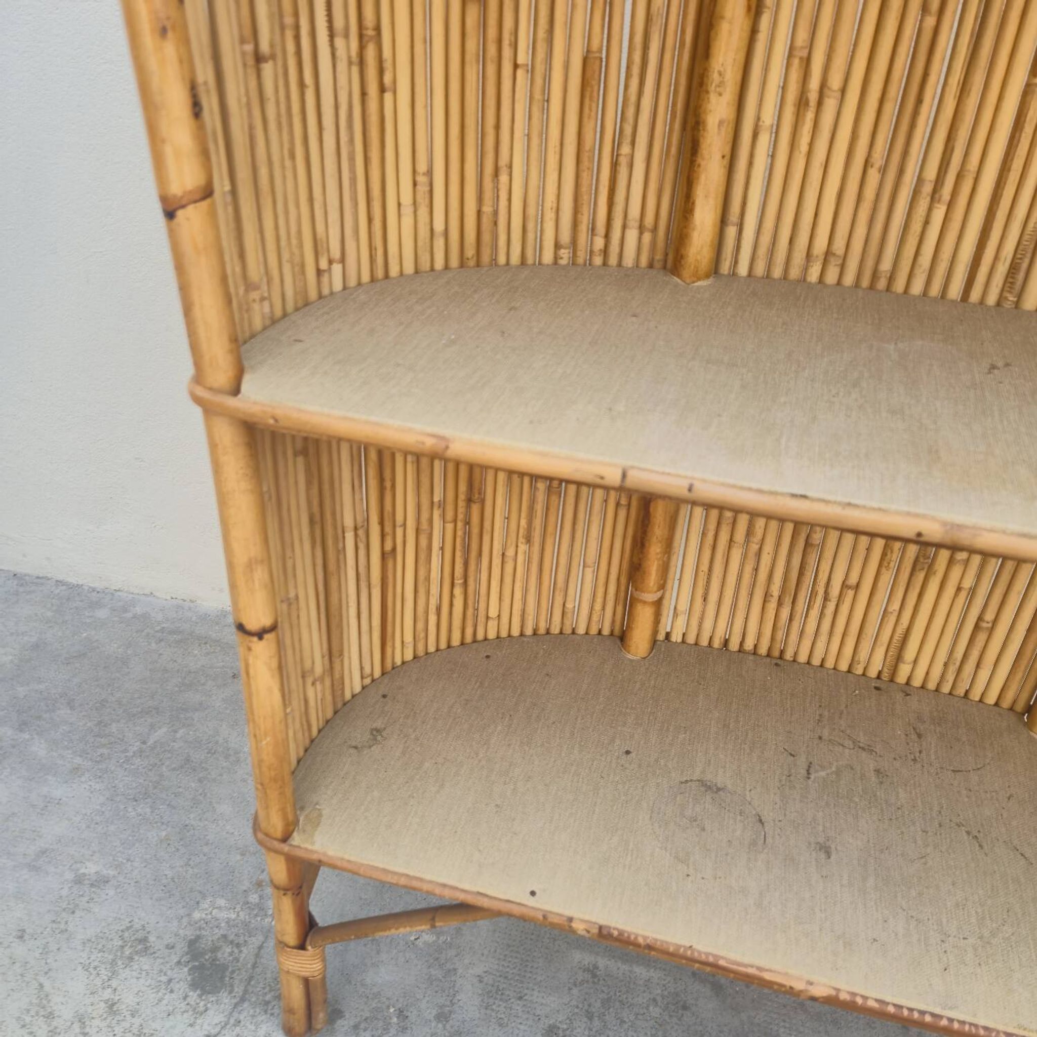 Vintage rattan bamboo bar 1950s