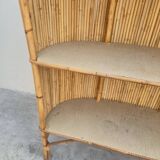 Bar vintage en rotin Bambou 1950s