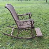 Ancien rocking-chair chair en rotin