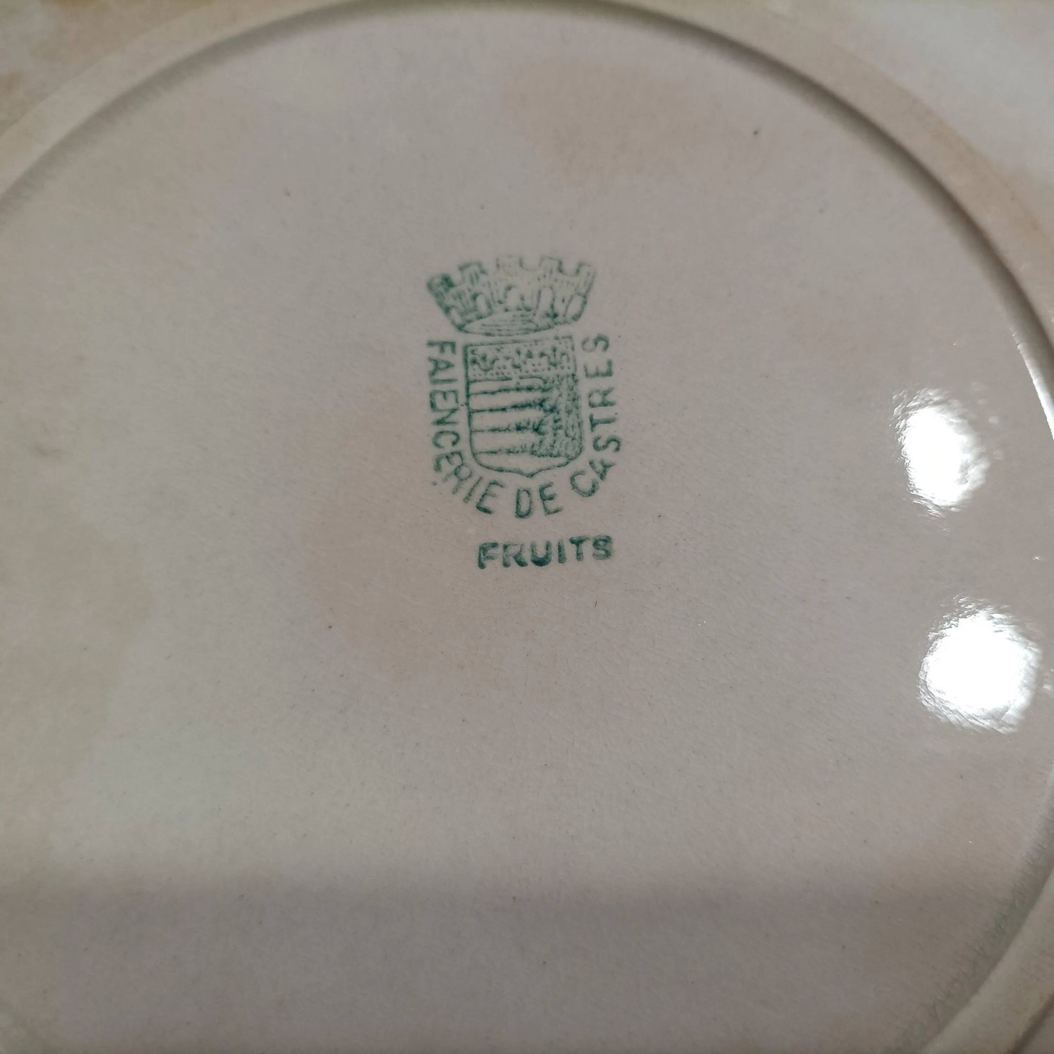 Set of 5 vintage dessert plates Faïencerie de Castres Model Fruits