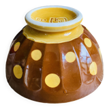 Old faceted bowl with polka dot pattern from the Sarreguemines earthenware factory