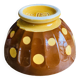 Old faceted bowl with polka dot pattern from the Sarreguemines earthenware factory