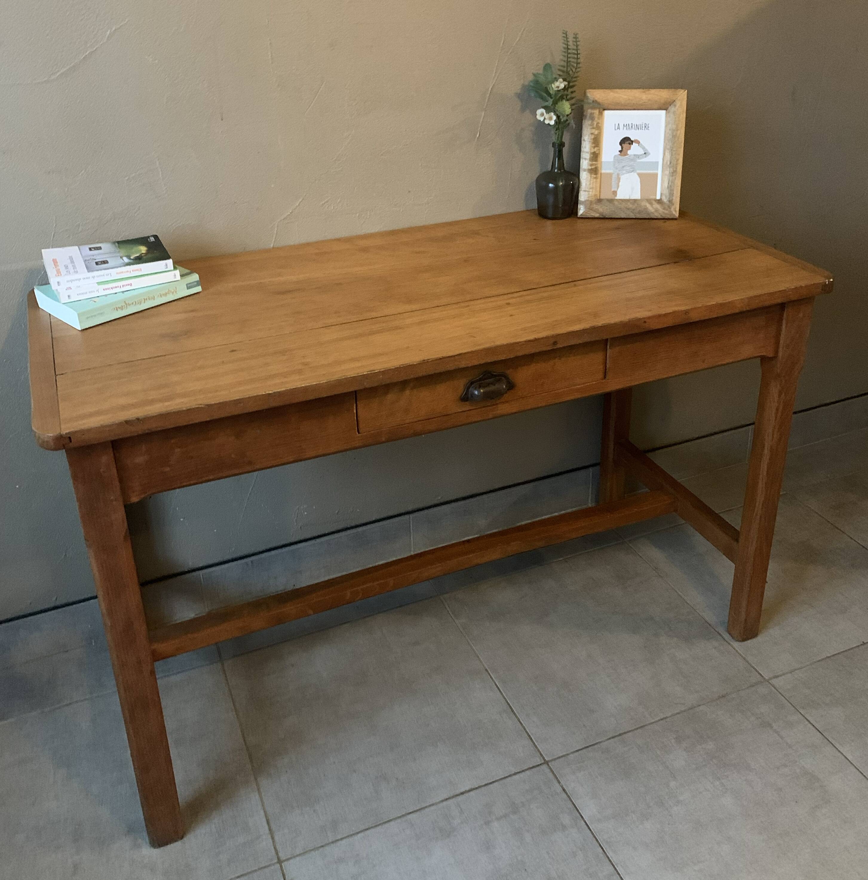 1950s solid wood farmhouse desk/table