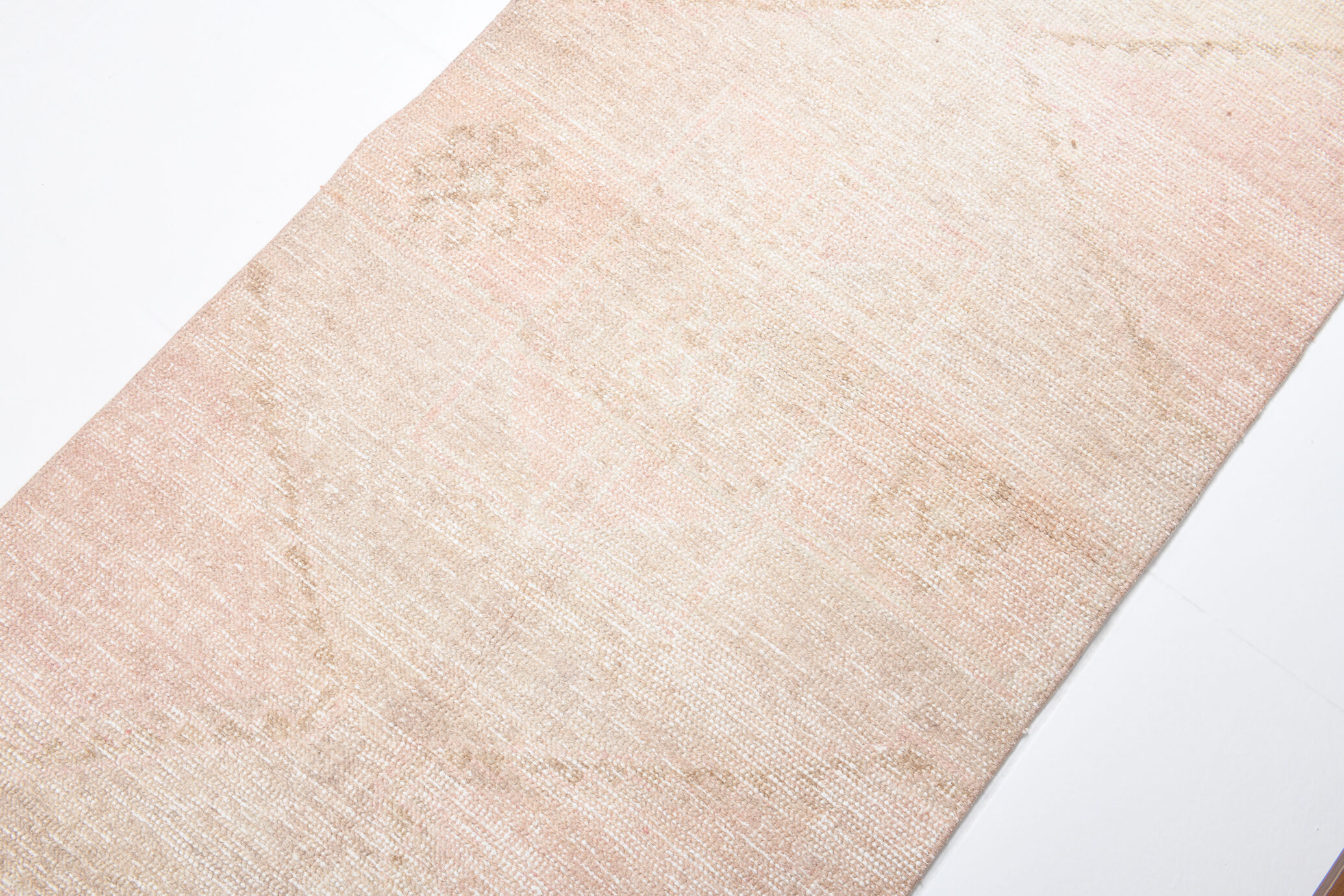 Dusty beige handmade runner rug