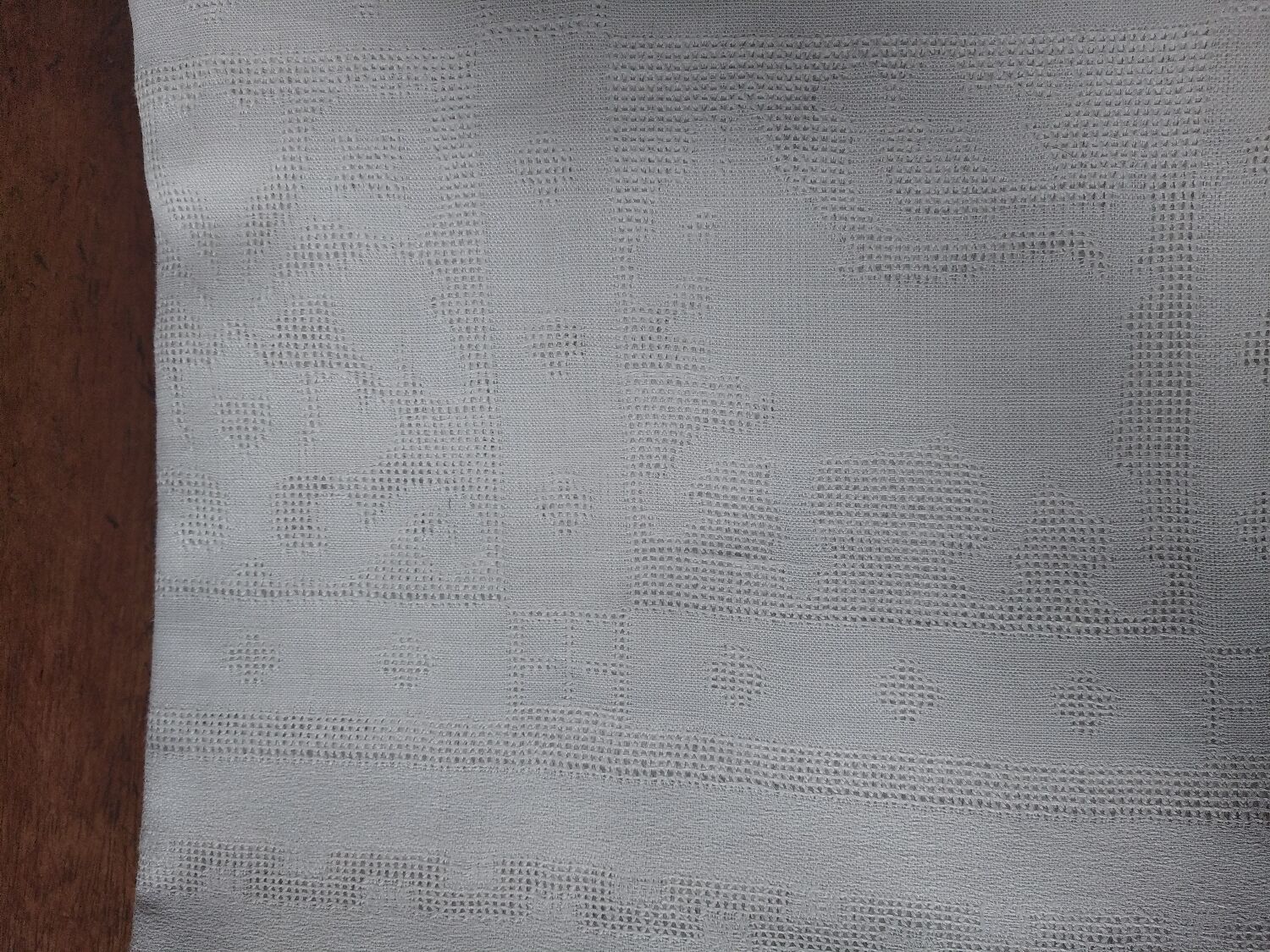 Nappe ancienne 24 couverts 283x200 brodé et monogrammé CC entrelacé