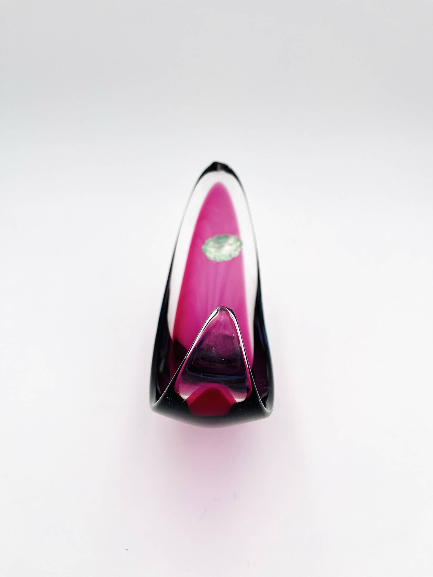 Murano Crystal Sommerso Fuchsia Turquoise Gondola Cup 19cm