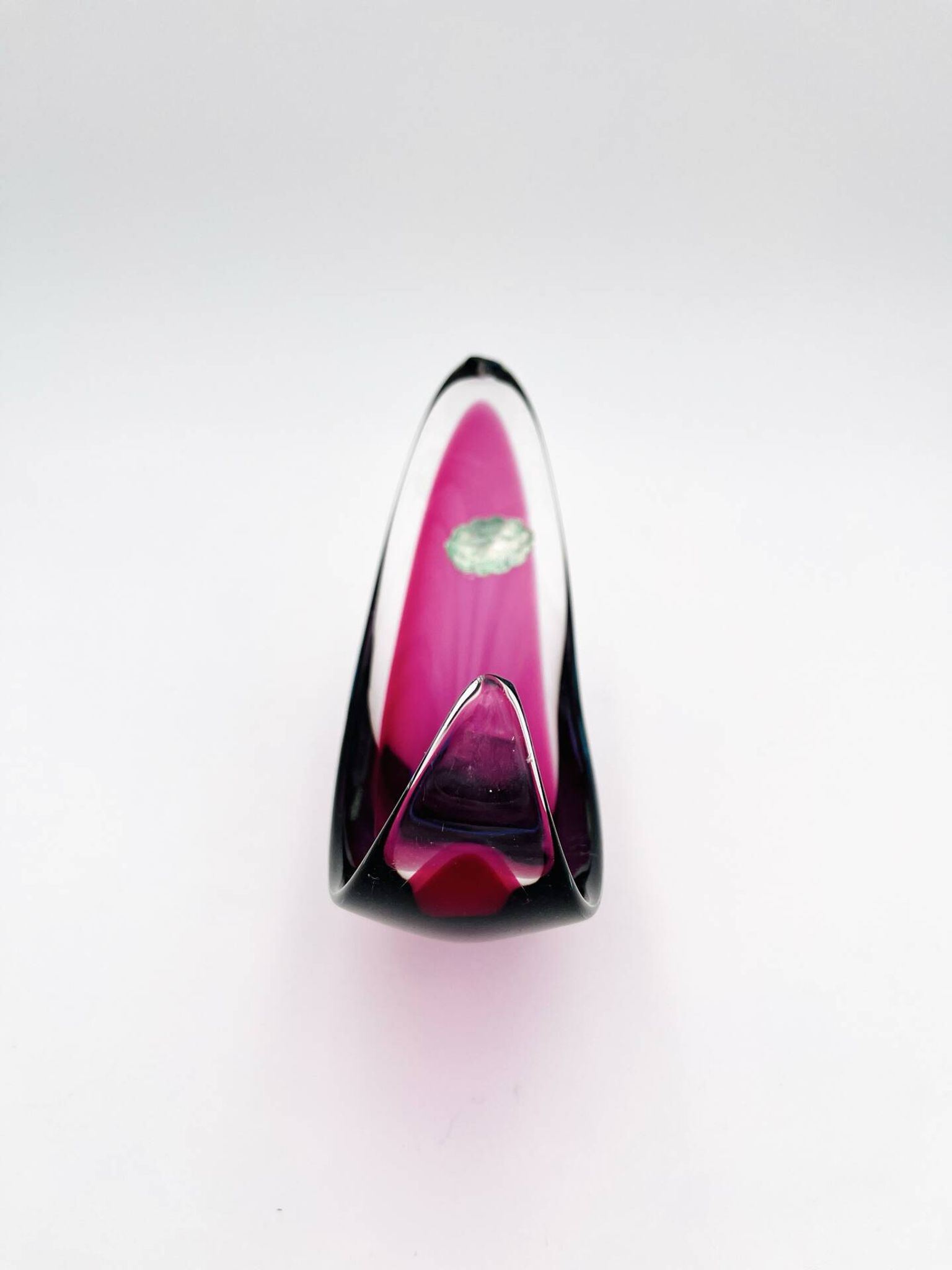 Murano Crystal Sommerso Fuchsia Turquoise Gondola Cup 19cm