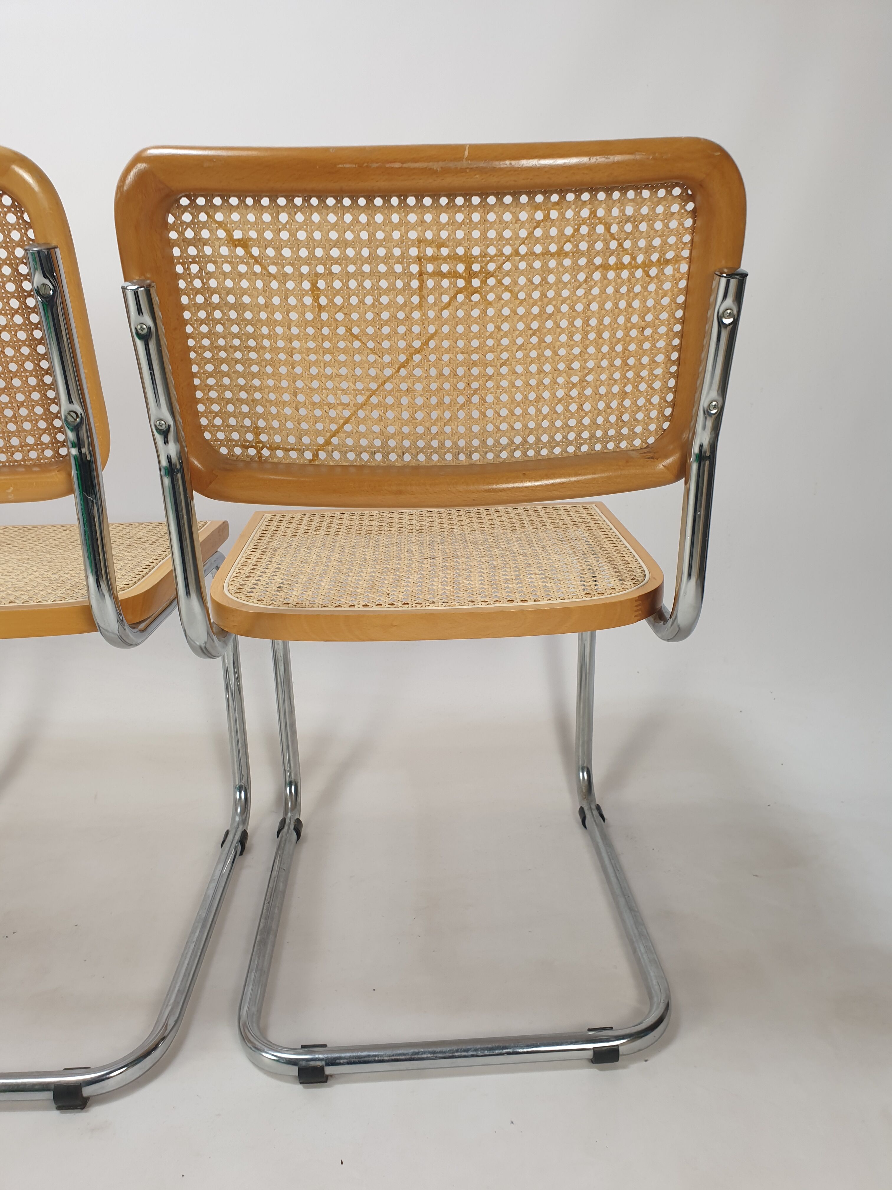 Set of 5 vintage Cesca chairs by Marcel Breuer