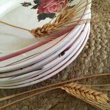 Flat plates with digoin roses sarreguemines