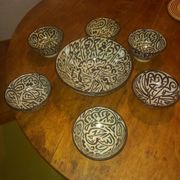 Set of 6 bowls and a salad bowl.