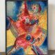 Abstract - The Samurai, oil on wood panel signed 1989