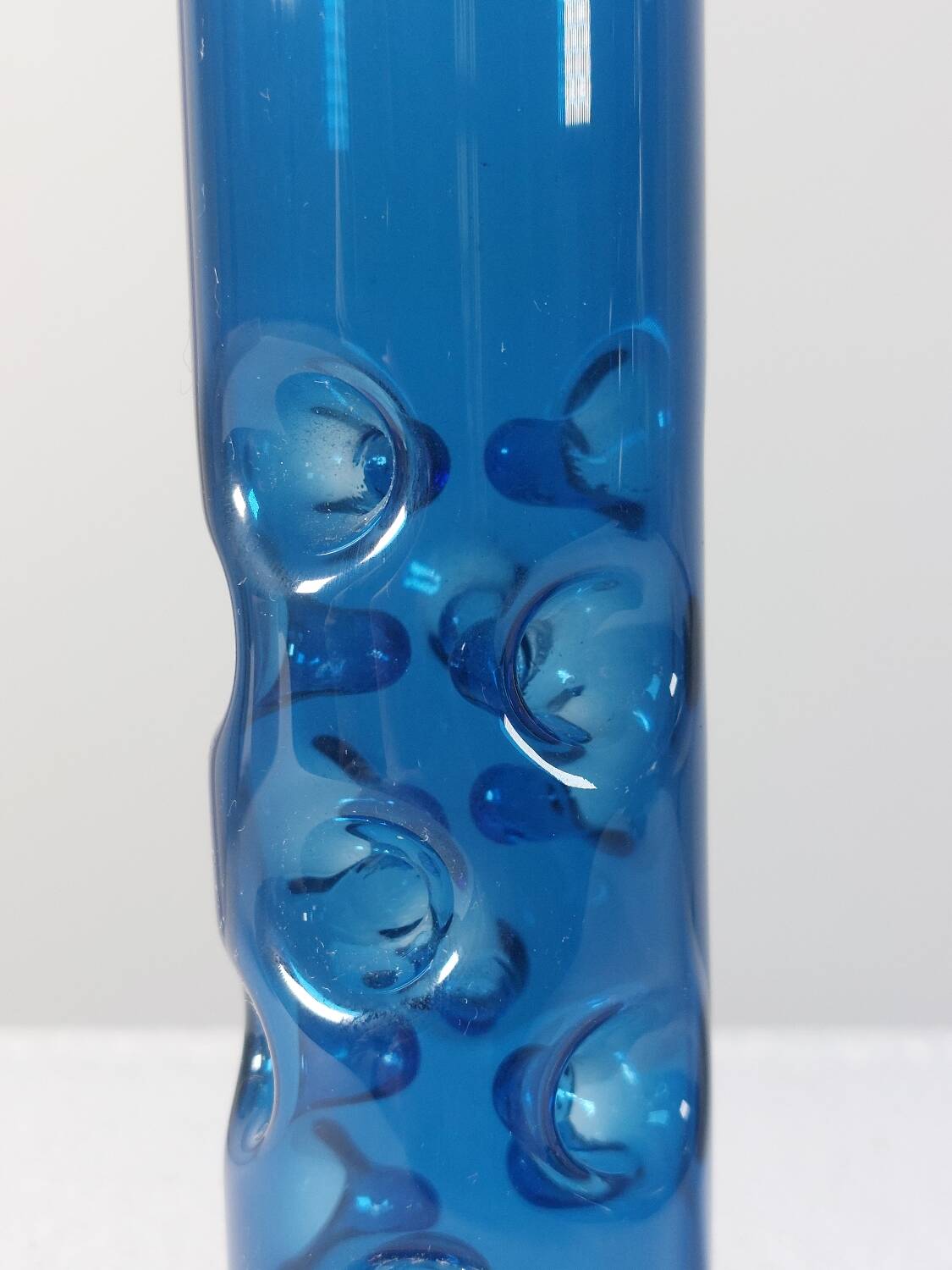 Vintage mid-century trio of handcrafted glass vases from Lauscha, Thuringia.