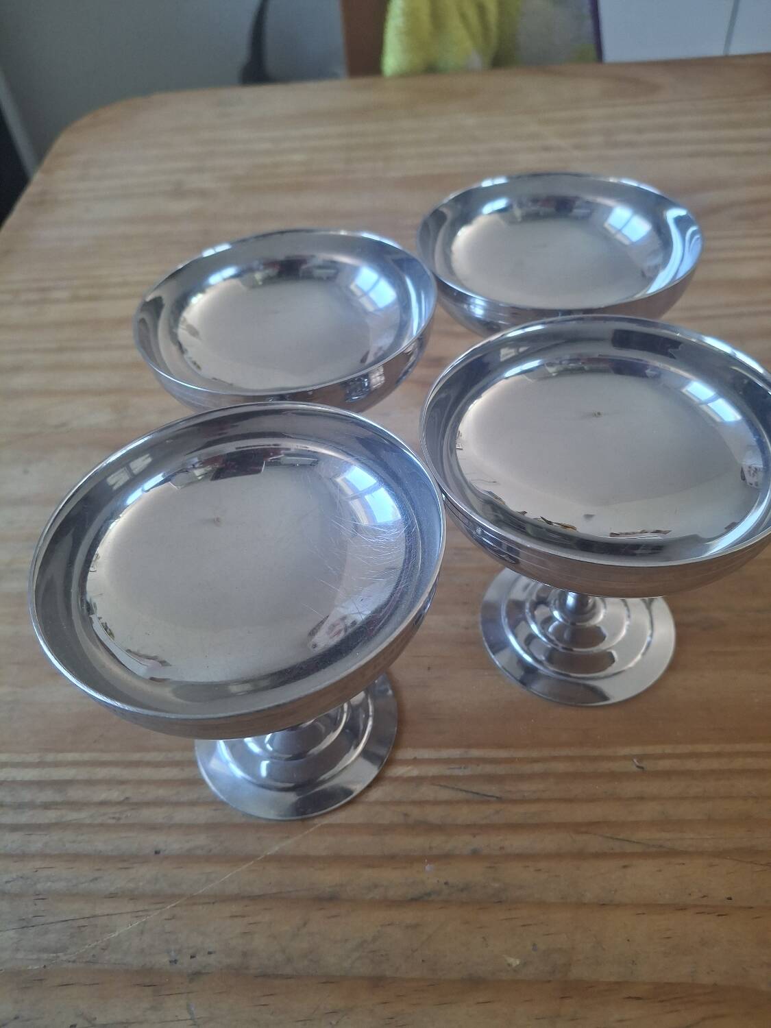 4 Stainless Steel Coupes Letang & Remy 18-10 – Elegant Vintage Style