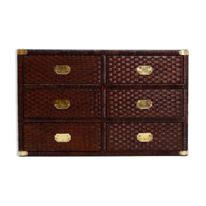 Commode vintage en rotin