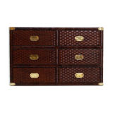 Vintage coastal woven rattan chest of drawers