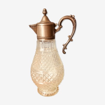 Italian wine carafe glass and silver plated