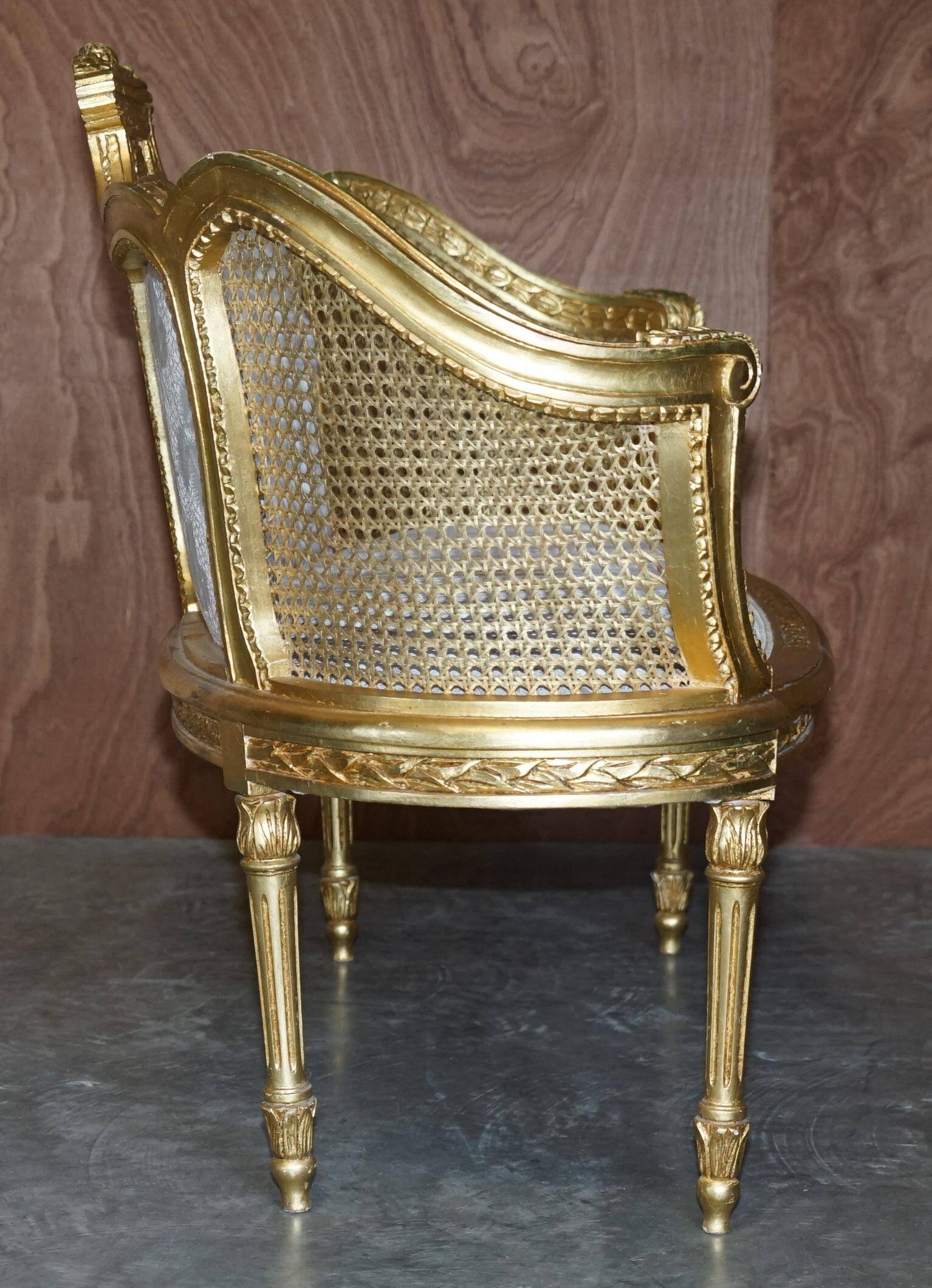 Louis XVI Napoléon III Bergère Canapé in gilded wood