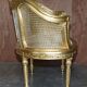 Louis XVI Napoléon III Bergère Canapé in gilded wood