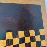Grand plateau vintage de jeu de dame en bois