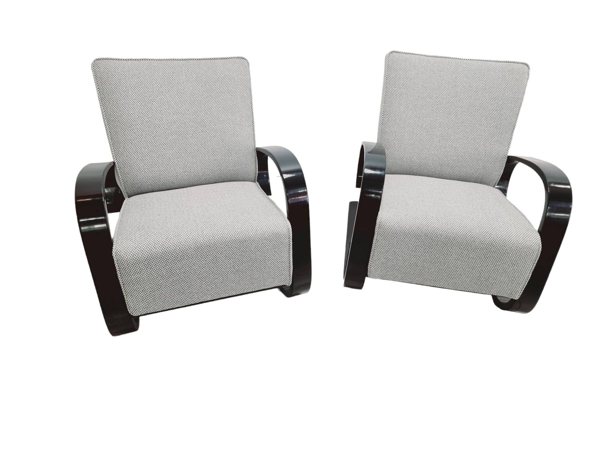 Pair of stunning Art Deco cantilever armchairs by M. Navratil, 1930s Czechoslovakia