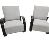 Pair of stunning Art Deco cantilever armchairs by M. Navratil, 1930s Czechoslovakia