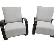 Pair of stunning Art Deco cantilever armchairs by M. Navratil, 1930s Czechoslovakia