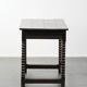 Antique English oak side table from the 18th century with bobbin legs