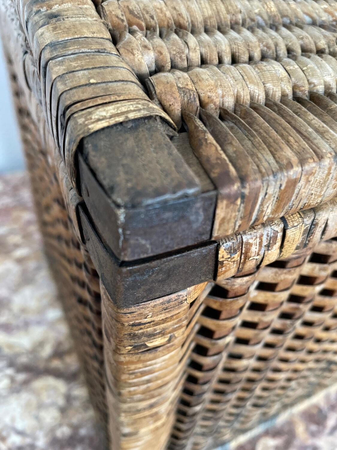 Wicker trunk woven nineteenth century