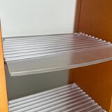 Postmodern CD storage unit in wood, metal, and plastic by Ezech, 1980s.