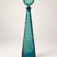 Large decorative turquoise blue textured glass carafe – Vintage