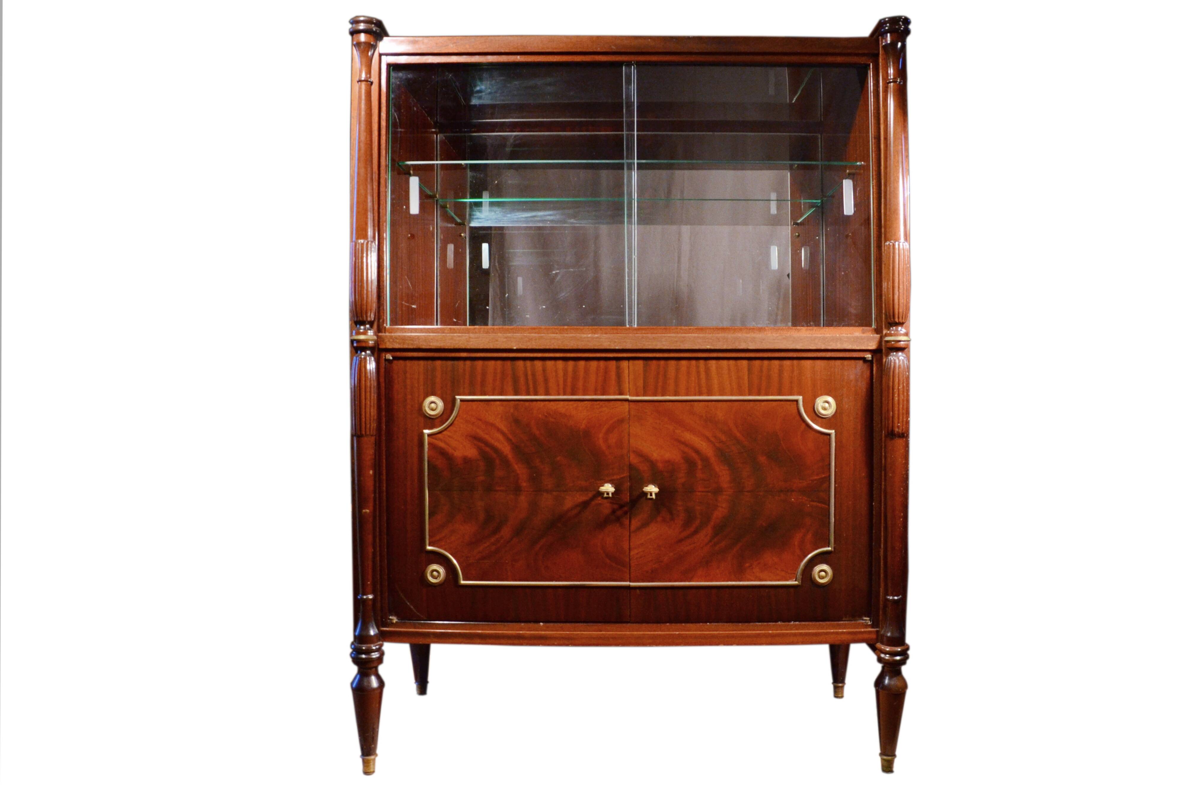 Display cabinet or bar cabinet in mahogany, 1970s