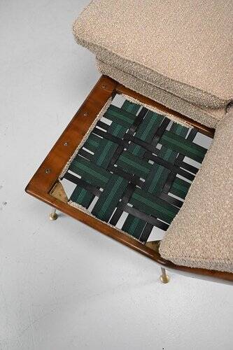 Three-Seater Sofa and Lounge Chair with Hocker by Hans Mitzlaff, Set of 3