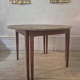 Half-moon tables with original marbled tops, Swedish provincial style Allmoge, 1860s